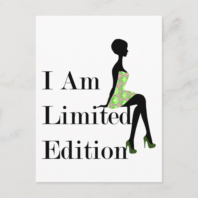 Fashion Silhouette I Am Limited Edition Quote Postcard (Front)