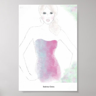 Fashion Sketch - Blend Dress Poster