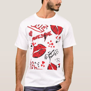 Fashion Sketch Glamour: Girlish Print. T-Shirt