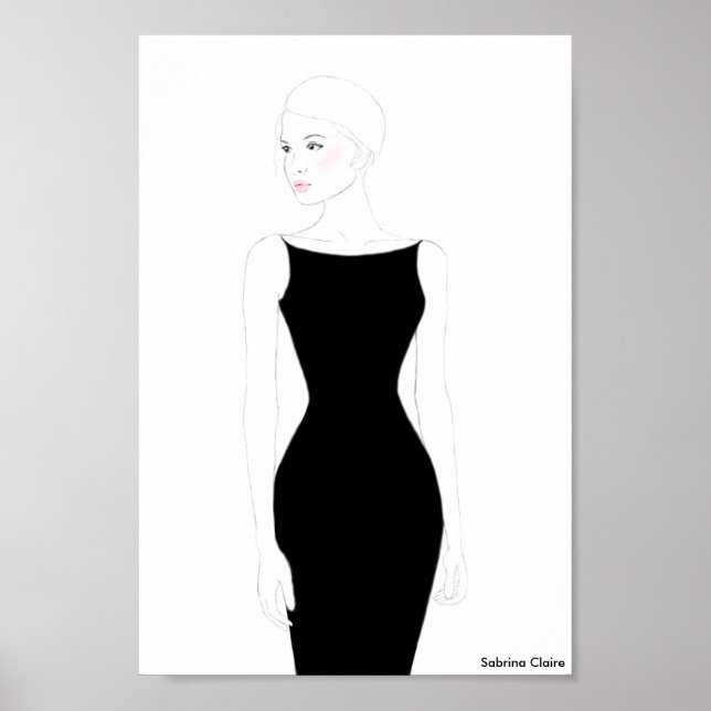 Fashion Sketch - Little Black Dress Poster (Front)