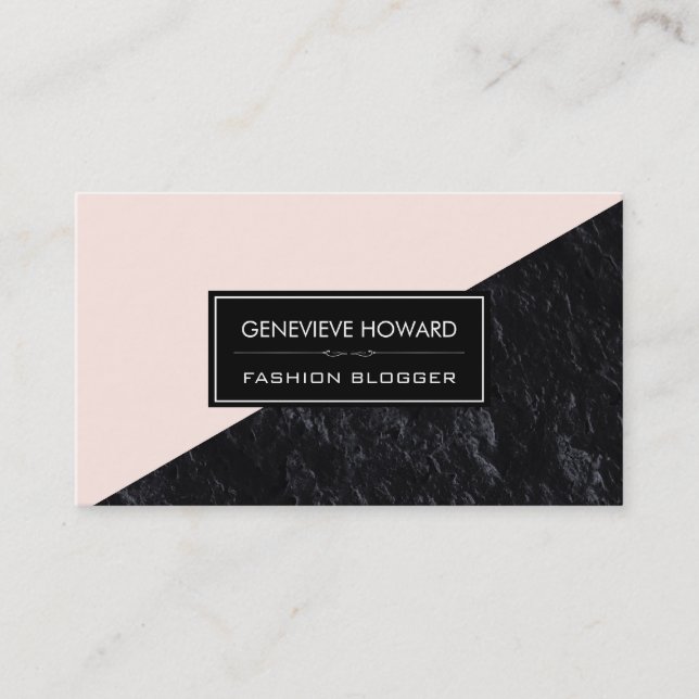 Fashion Slate Geometric Colour Block Business Card (Front)