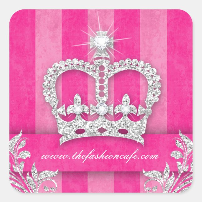 Fashion Stripes Sticker Jewellery Pink Crown (Front)