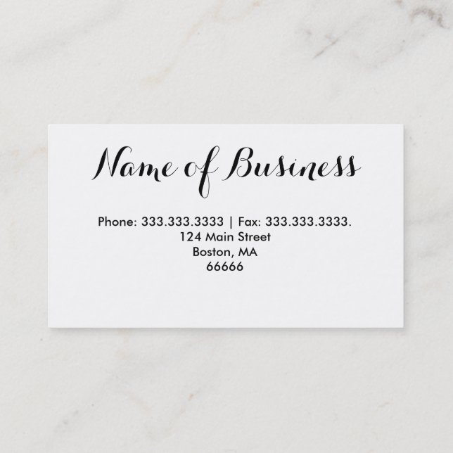 Fashion Style Photography Business Card (Back)