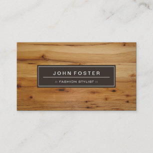 Fashion Stylist - Border Wood Grain Business Card