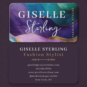 Fashion Stylist Purple Business Card