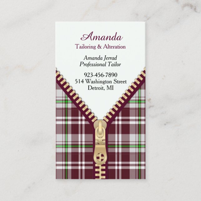 Fashion Tailoring Business Card (Front)