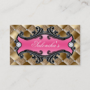 Fashion Tanning Makeup Artist Diamond Glitter Business Card