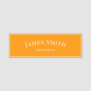 Fashion Trend Burnt Orange White Border Chic Name Tag