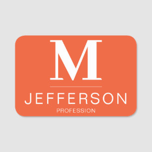 Fashion Trend Tangerine Tango Orange: Professional Name Tag