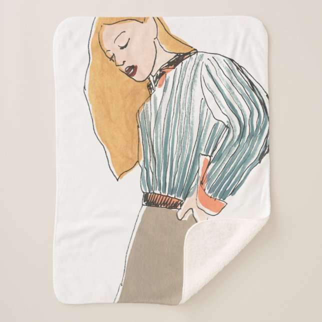 Fashion Vignette Sherpa Blanket (Front)