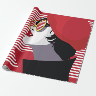 Fashion woman in style pop art. wrapping paper
