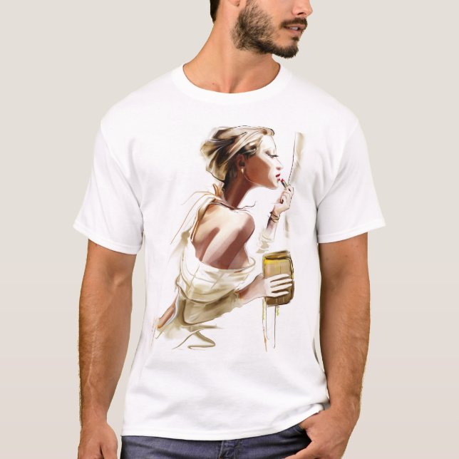 Fashion Woman: Stylish Contemporary Portrait. T-Shirt (Front)