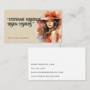 Fashion Woman Watercolor Style Business Card