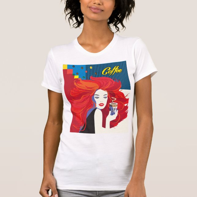 Fashion woman with coffee cup T-Shirt (Front)