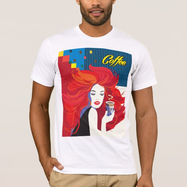 Fashion woman with coffee cup T-Shirt (Front)