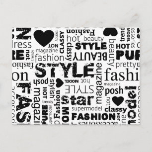 Fashion Word Collage Vector Illustration - alt Postcard