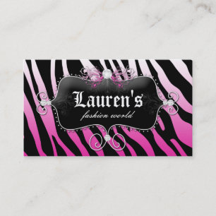 Fashion Zebra Jewellery Modern Pink Business Card