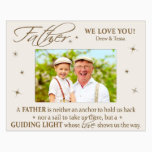 Fashionable 4x6 White Guiding Light Picture Frame<br><div class="desc">This beautiful wooden photo frame is sure to be a touching reminder of a loved one in your life. Laser engraved with the verse "A father is neither an anchor to hold us back nor a sail to take us there, but a guiding light who's love shows us the way"....</div>