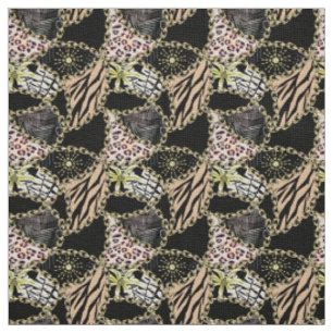Fashionable, abstract, chains, tiger skin. fabric