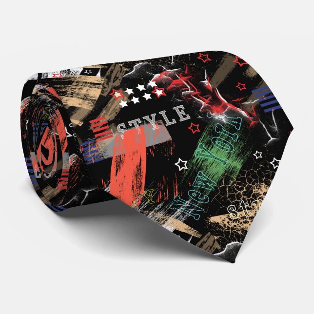 Fashionable abstract grunge tie (Rolled)
