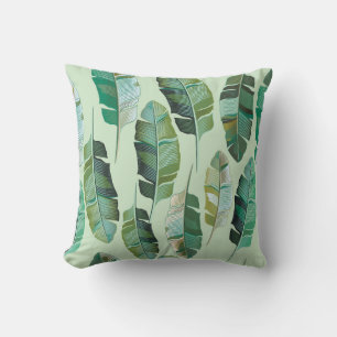 Fashionable Banana Plants Tropical Illustration Cushion