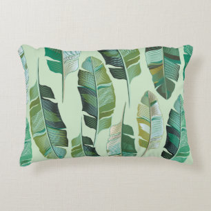 Fashionable Banana Plants Tropical Illustration Decorative Cushion