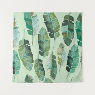 Fashionable Banana Plants Tropical Illustration Tapestry