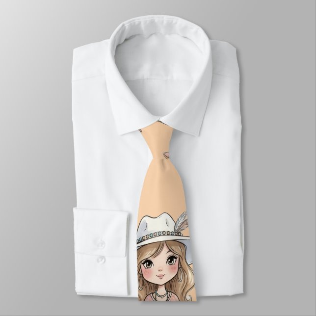 Fashionable chic girl strolling  tie (Tied)