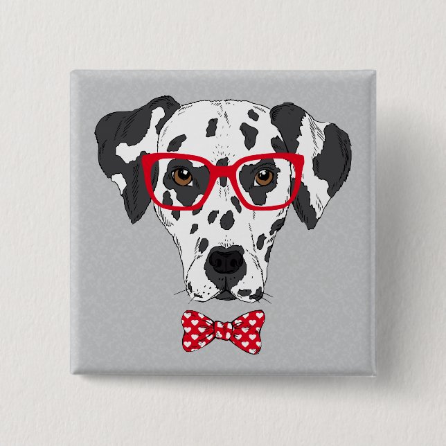 Fashionable Dalmatian 15 Cm Square Badge (Front)