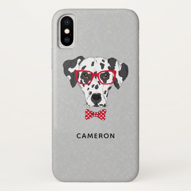 Fashionable Dalmatian | Add Your Name Case-Mate iPhone Case (Back)