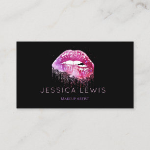 Fashionable drip rose from man gold lips calling card