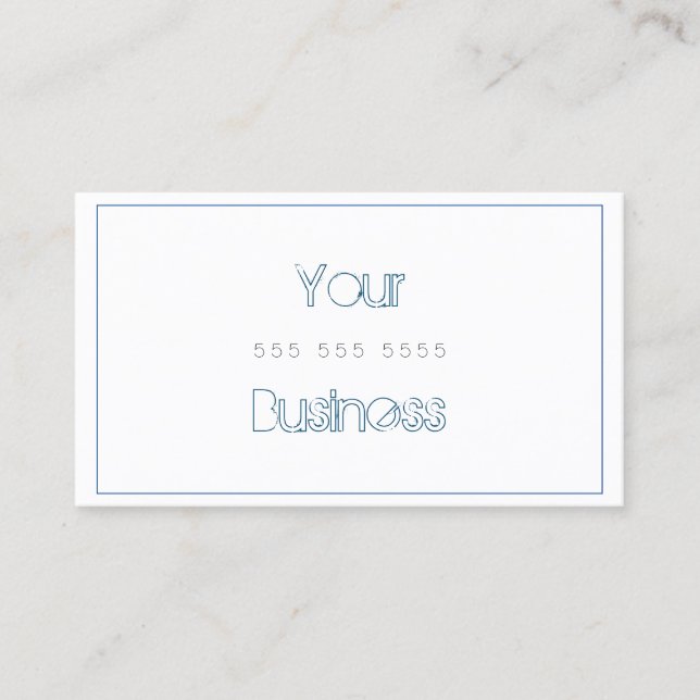Fashionable Elegant White with Trendy Modern Frame Business Card (Front)