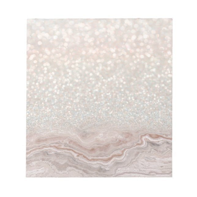 Fashionable Glitter Marble Beautiful Rose Gold Notepad (Front)