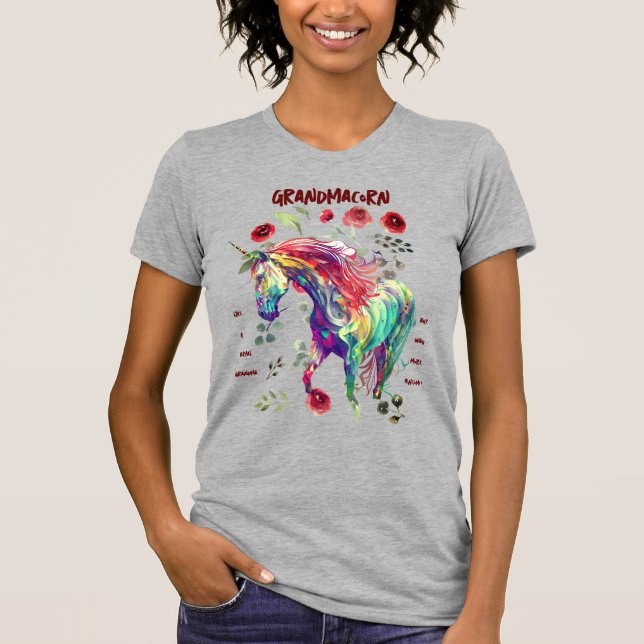 Fashionable Grandma Unicorn  T-Shirt (Front)