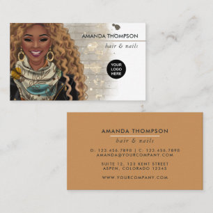 Fashionable Hair and Beauty African American Business Card