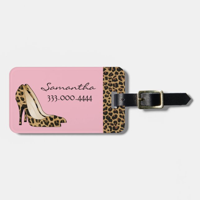 Fashionable Jaguar Silettos Custom Luggage Tag (Front Horizontal)