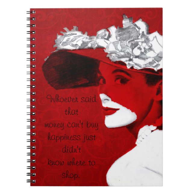 Fashionable Lady In Red Notebook (Front)