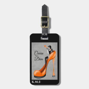 Fashionable Lady in Red Stiletto Luggage Tag