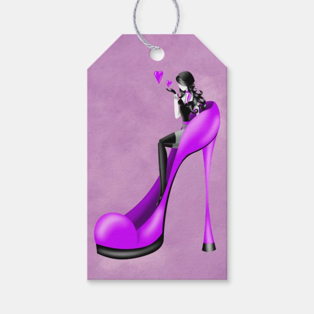 Fashionable Lady in Stiletto  Gift Tags  (Front)