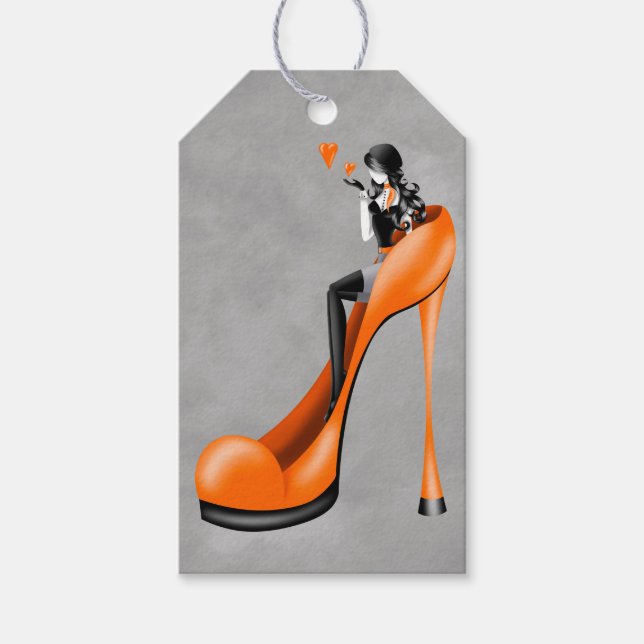 Fashionable Lady in Stiletto  Gift Tags  (Front)