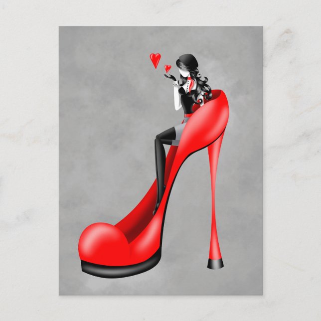 Fashionable Lady in Stiletto  Postcard (Front)