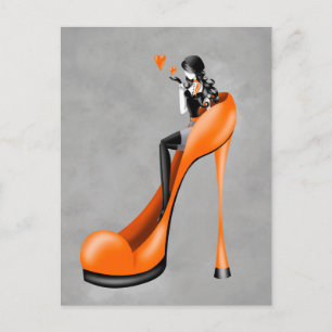 Fashionable Lady in Stiletto  Postcard