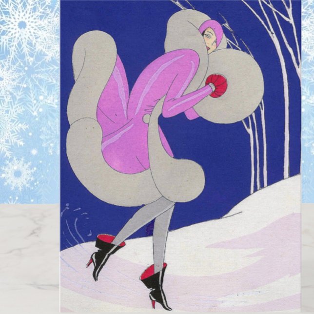 Fashionable lady in winter  card (Creator Uploaded)