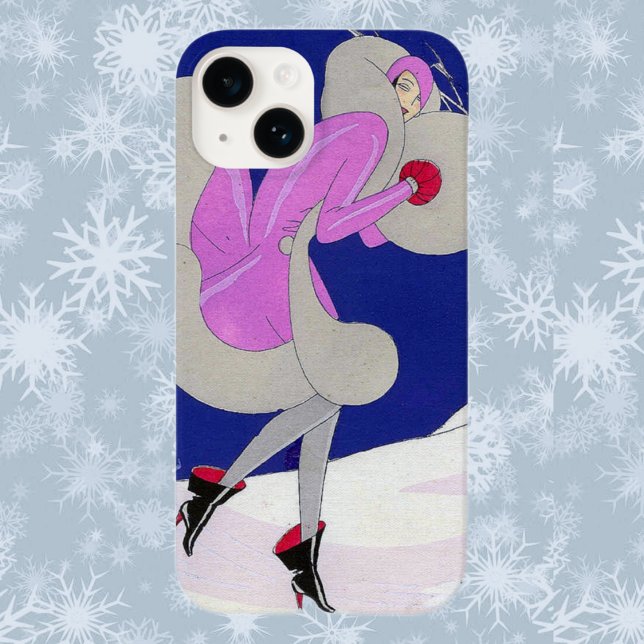 Fashionable lady in winter  Case-Mate iPhone case (Creator Uploaded)