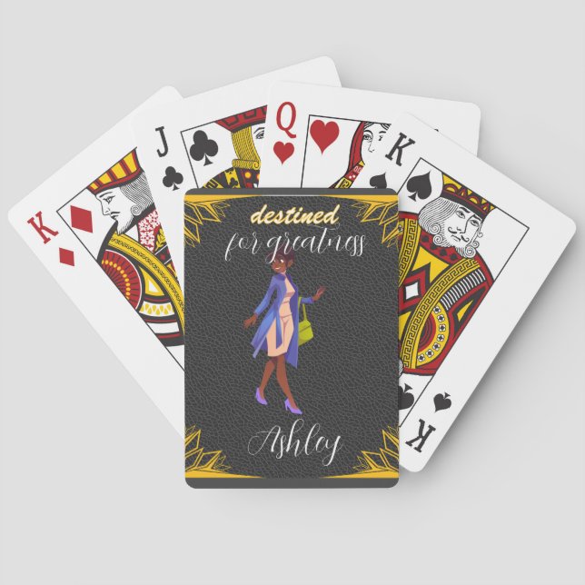 Fashionable Leather | Personalised name  Playing Cards (Back)