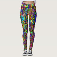 Fashionable leggings in psychedelia style