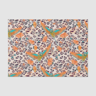 Fashionable leopard print, birds of Paradise Tissue Paper