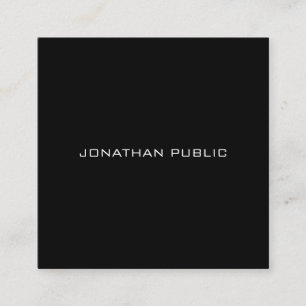 Fashionable Minimalist Elegant Black Simple Modern Square Business Card
