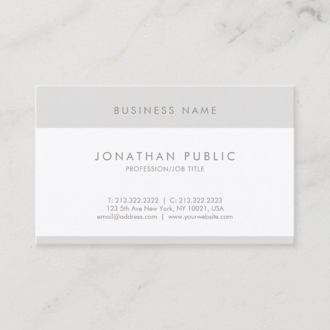 Fashionable Minimalist Modern Plain Simple Luxury Business Card (Front)