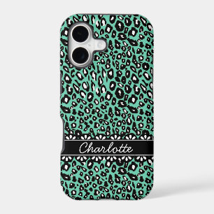 Fashionable Mint Leopard Print and Lace